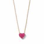Lab-Created Ruby Heart Necklace