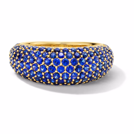 Blue Lab-Created Sapphire Multi-Stone Ring in 10K Gold